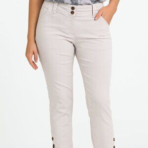 Charter Club Classic Fit Pants Cream w/White Pinstripe Size 6